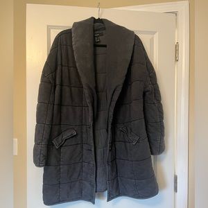 Quilted jacket with cowl neck